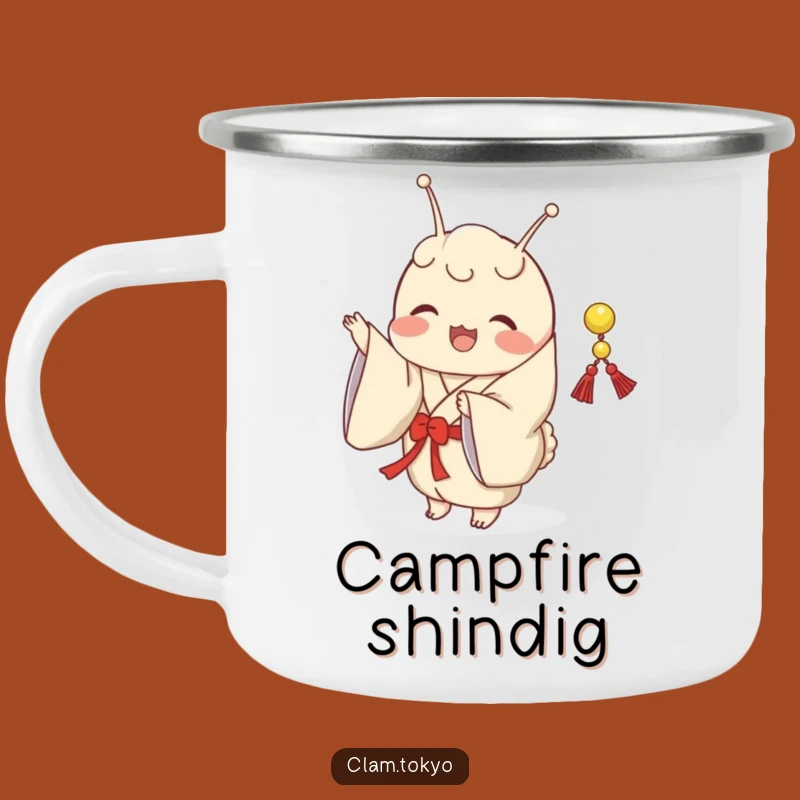 Funny Clam Kimono Camping Mug: Festive Adventures with Shaking Clam, Perfect Gift