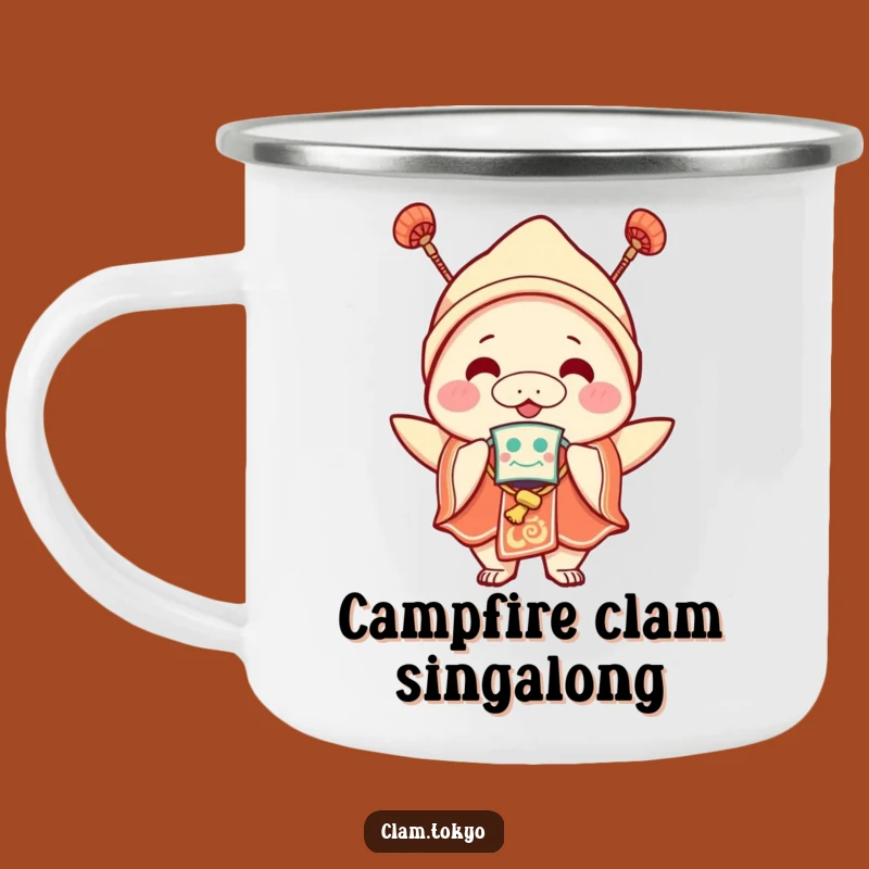 Funny Festival Clam Camping Mug: Durable Joyful Clam with Mask, Outdoor Party Mug