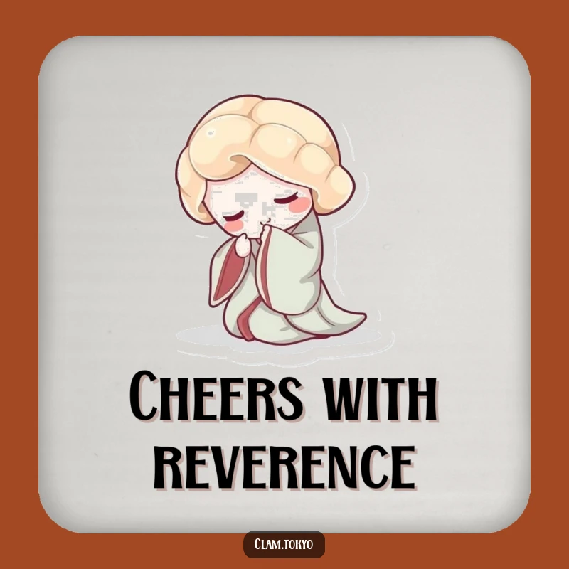 Funny Clam Kimono Coaster: Elegant Protection with a Graceful Bowing Clam, Perfect Gift