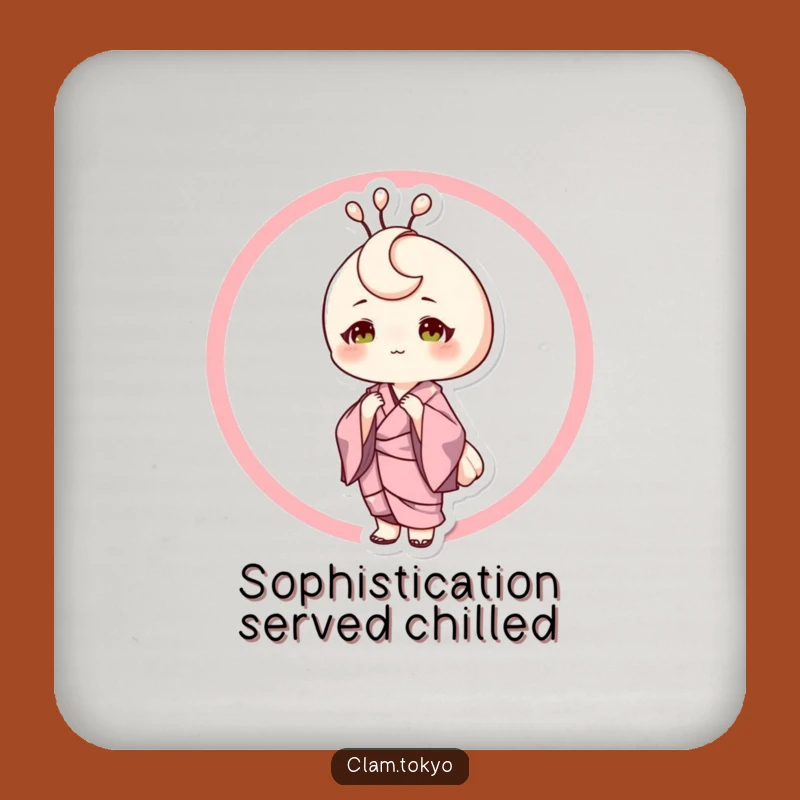 Funny Sophisticated Clam Coaster: Elegant Kimono Clam, Chic Surface Protector