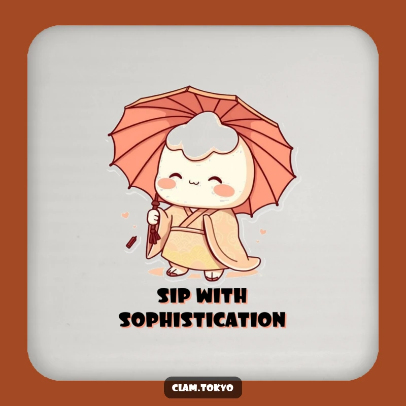 Funny Clam Coaster Set: Royal Kimono, Hilarious Protection with Elegance