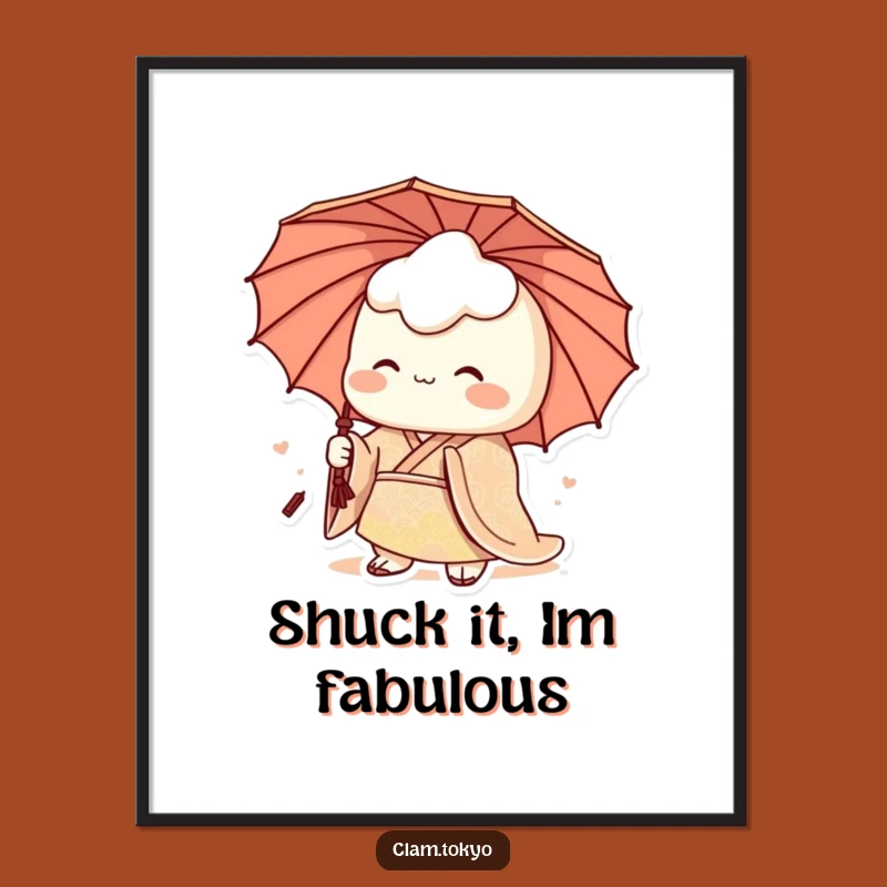 Funny Free Printable Clam Wall Art: Regal Seashell Style - Downloadable Art Gift