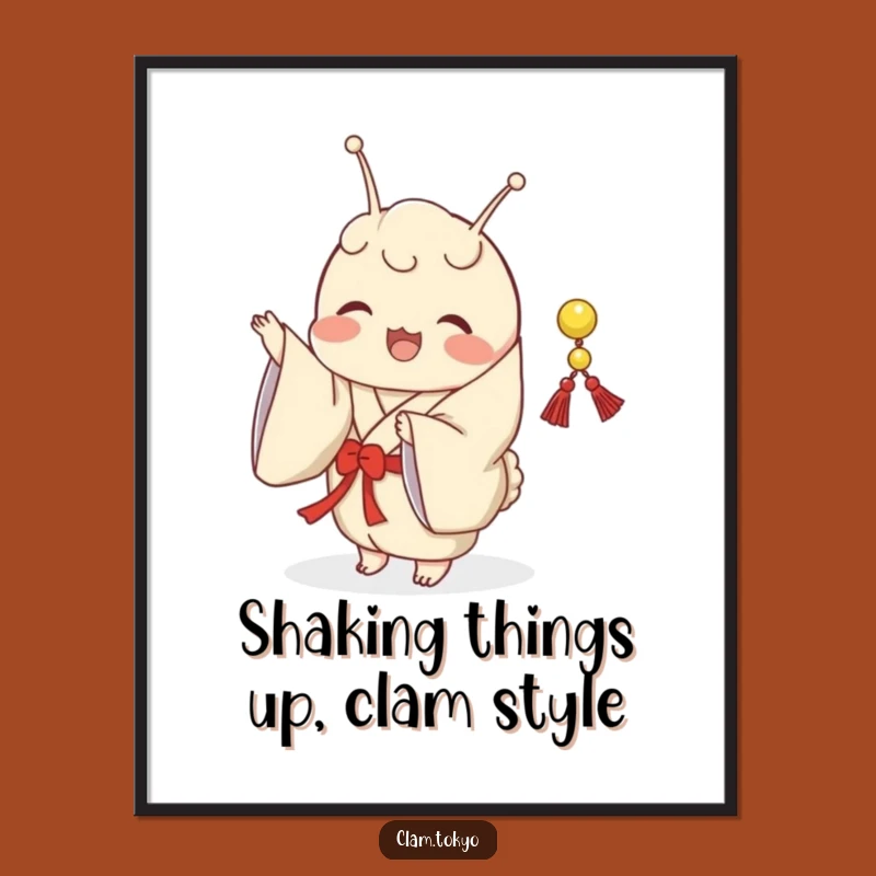 Funny Free Printable Wall Art: Shaking Clam Kimono Downloadable Decor