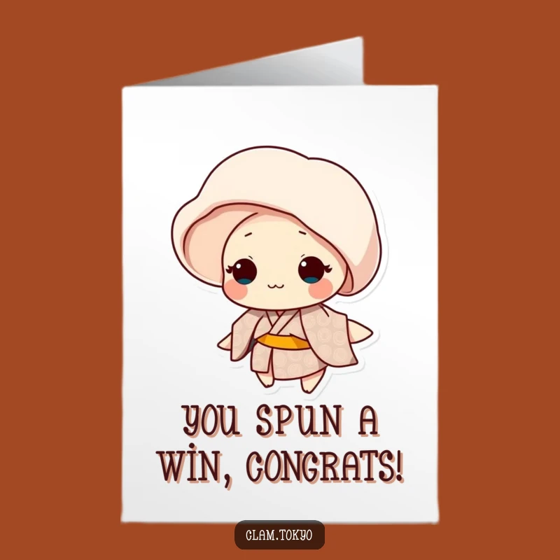 Free Printable Congrats Card: Spinning Clam Kimono, Funny Downloadable for Wins and Cheers