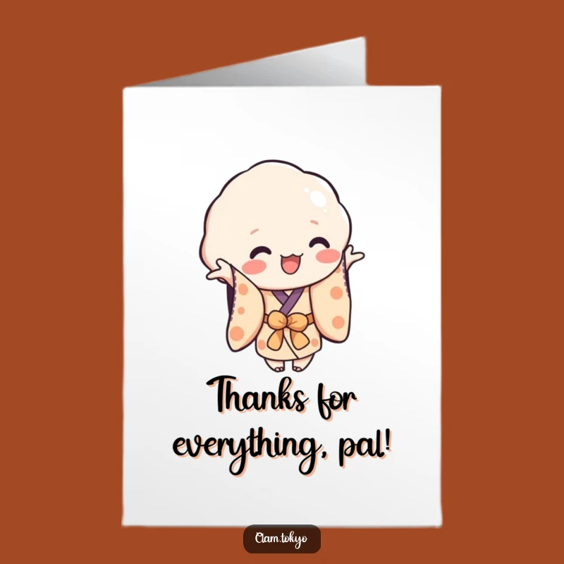 Free Printable Playful Clam Thank You Card: Friendly Downloadable Gift for Showing Gratitude