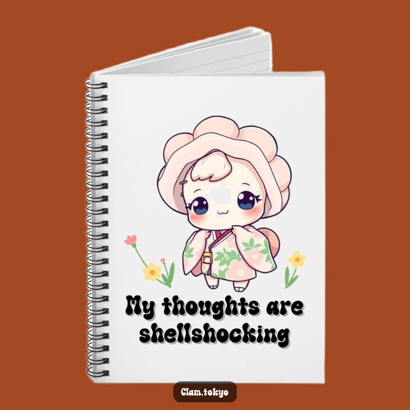 Funny Floral Kimono Clam Notebook: Playful Peek Journal