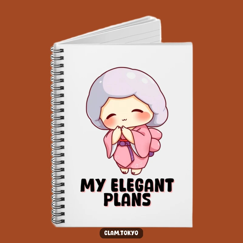 Funny Clam Kimono Notebook: Pink Elegance, Graceful Bowing Journal Gift