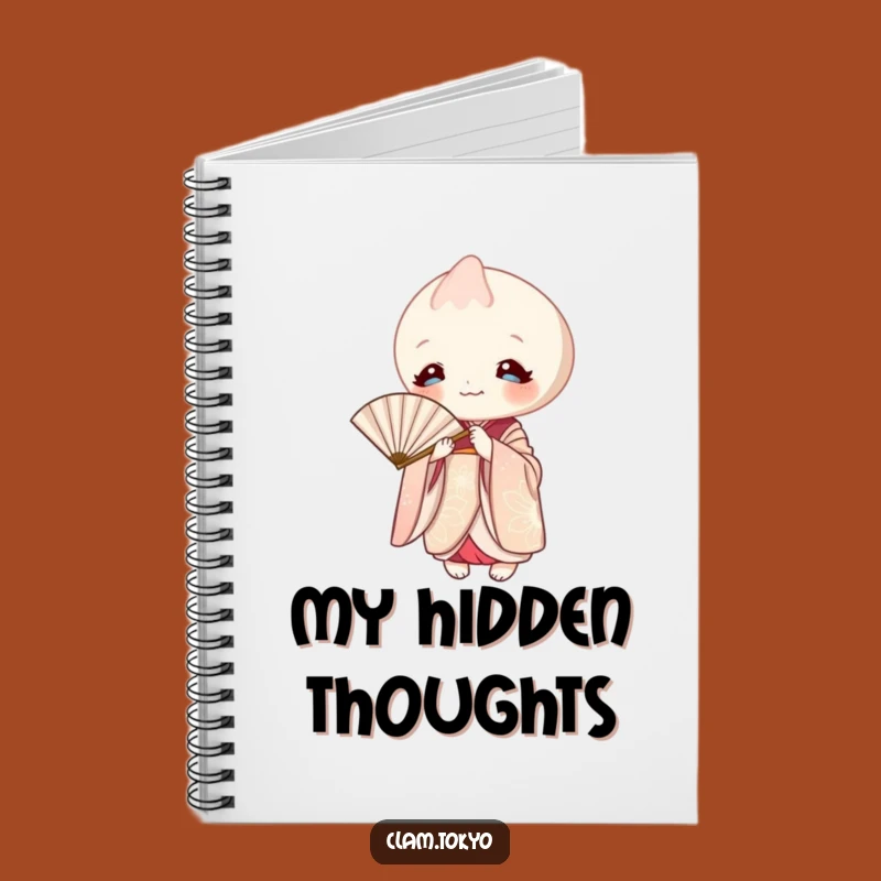 Funny Clam Kimono Notebook: Playful Notes with Peeking Clam, Elegant Fan, Perfect Gift