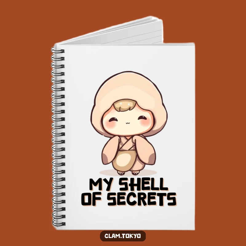 Funny Shy Clam Notebook: Cute Kimono Clam Peeking, Perfect Funny Journal