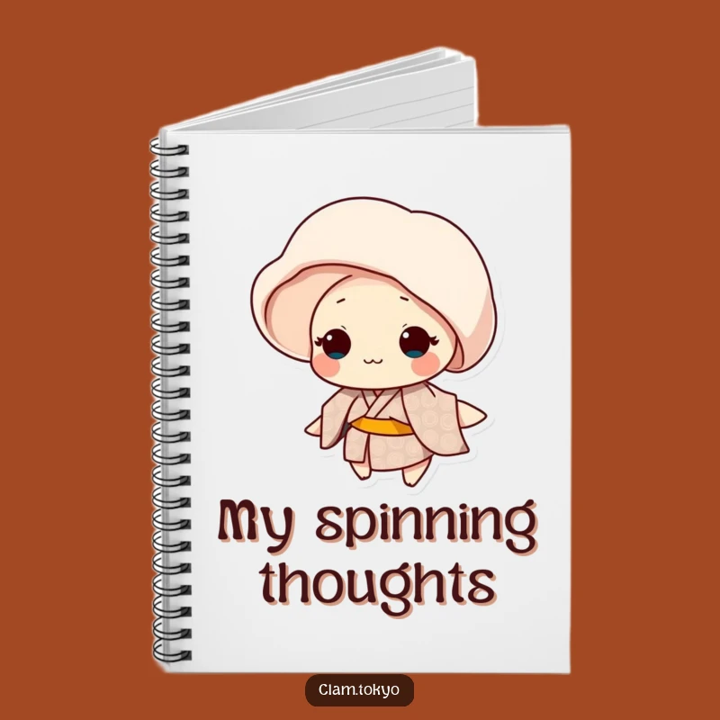 Funny Clam Spin Notebook: Patterned Kimono Dancer, Graceful Twirl Journal