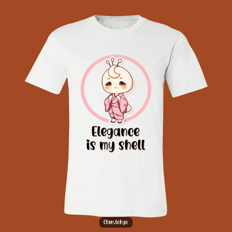 Funny Elegant Clam T-Shirt: Sophisticated Kimono Clam, Chic Statement Tee