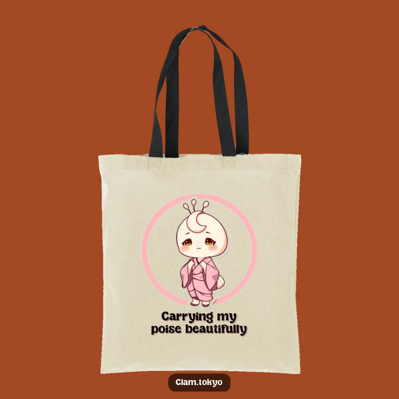 Funny Sophisticated Clam Tote Bag: Elegant Kimono Clam, Chic Gift Bag