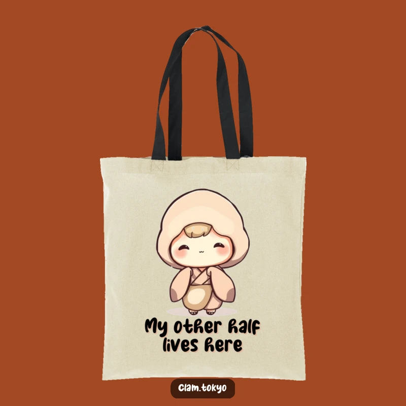 Funny Shy Clam Tote Bag: Chic Kimono Clam Peeking, Perfect Funny Gift Bag